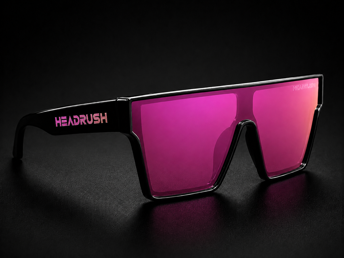 SH4DE × DJ Headrush Oversized Shield Sunglasses – Custom Foiled, Polarized