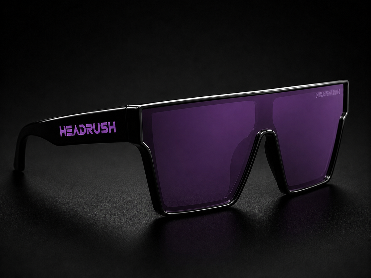 SH4DE × DJ Headrush Oversized Shield Sunglasses – Custom Foiled, Polarized